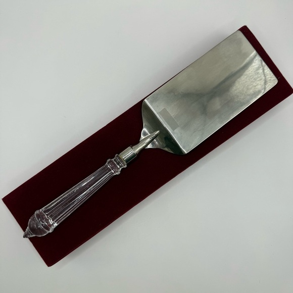 International Silver Compny Silver Plated Lasagna Server Glass Handle 12" In Box - Picture 4 of 6